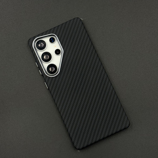 Samsung Galaxy S25 Ultra Black Premium Slim Case | Rare Aramid Texture Finish | Real Carbon Fibre Feel | Hidden MagSafe