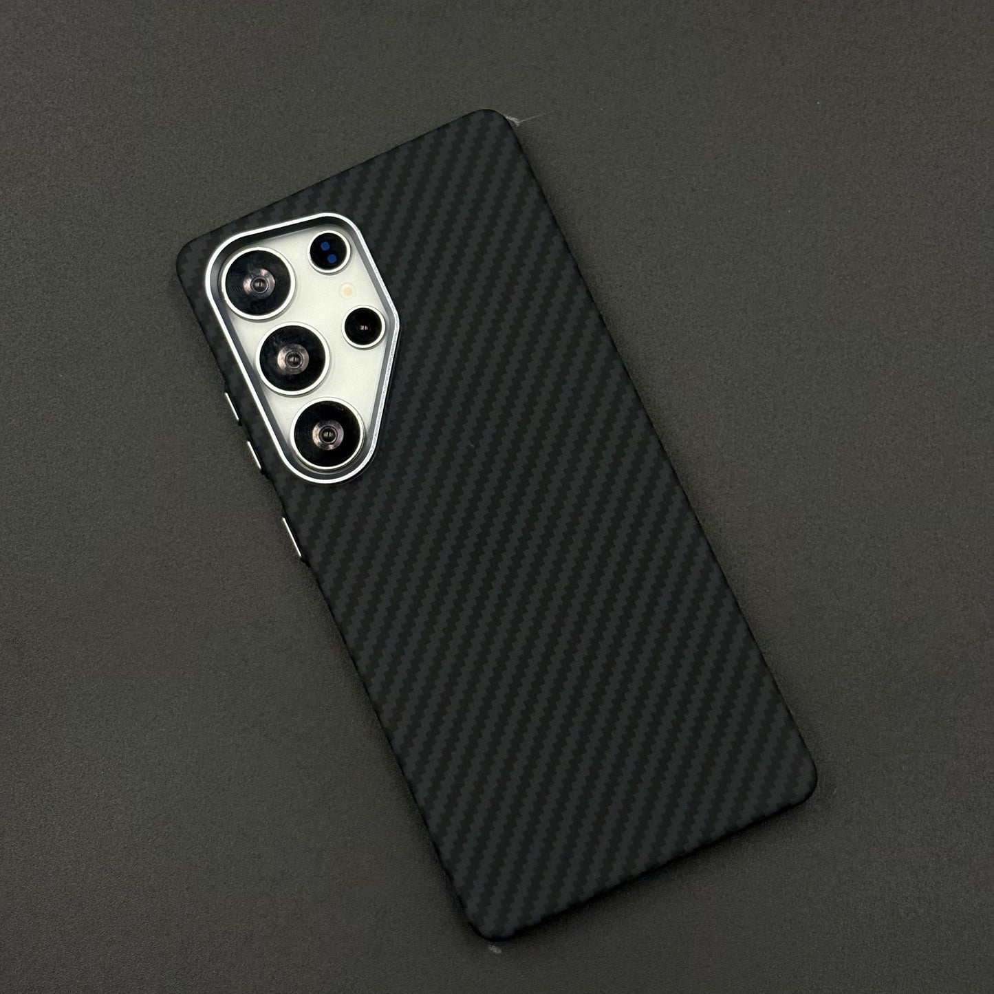 Samsung Galaxy S25 Ultra Black Premium Slim Case | Rare Aramid Texture Finish | Real Carbon Fibre Feel | Hidden MagSafe