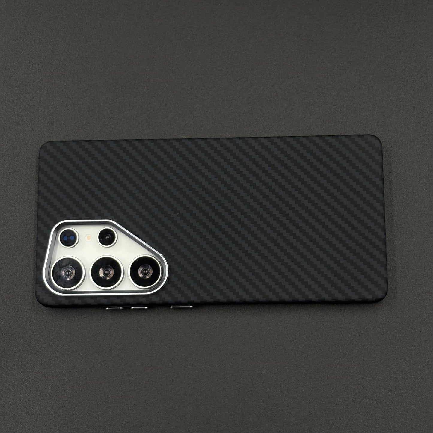 Samsung Galaxy S25 Ultra Black Premium Slim Case | Rare Aramid Texture Finish | Real Carbon Fibre Feel | Hidden MagSafe