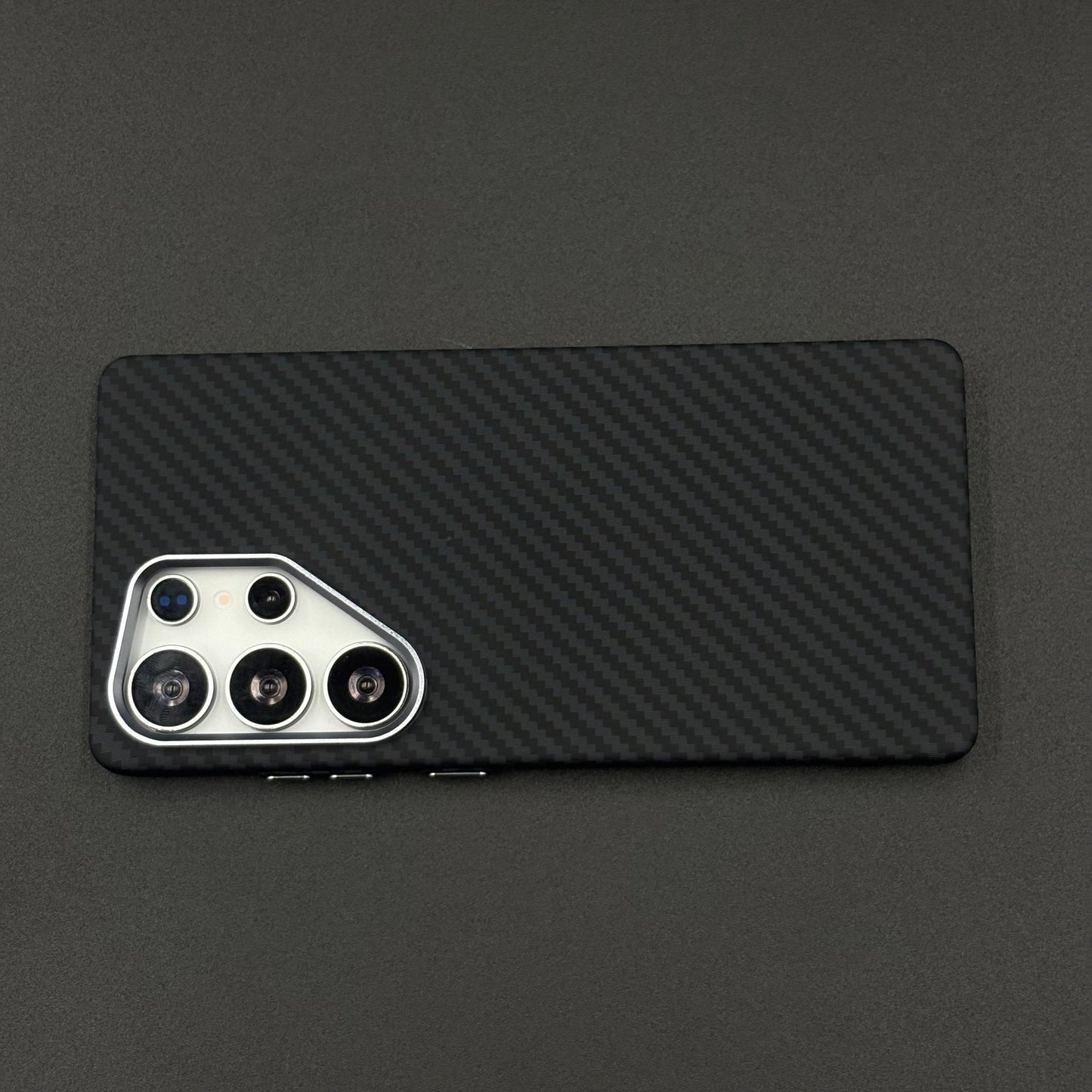 Samsung Galaxy S25 Ultra Black Premium Slim Case | Rare Aramid Texture Finish | Real Carbon Fibre Feel | Hidden MagSafe