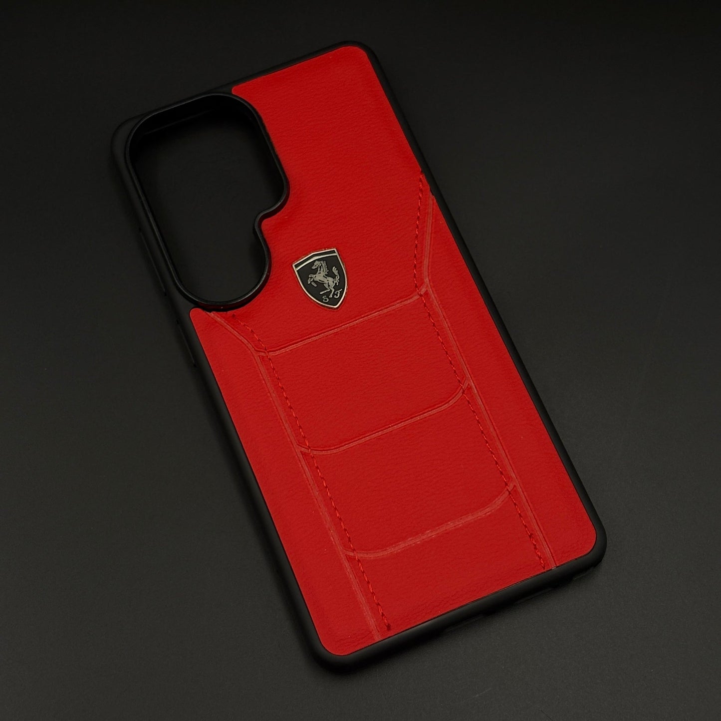 Luxury FR Stitched Red Leather Case for Samsung Galaxy S26 Ultra