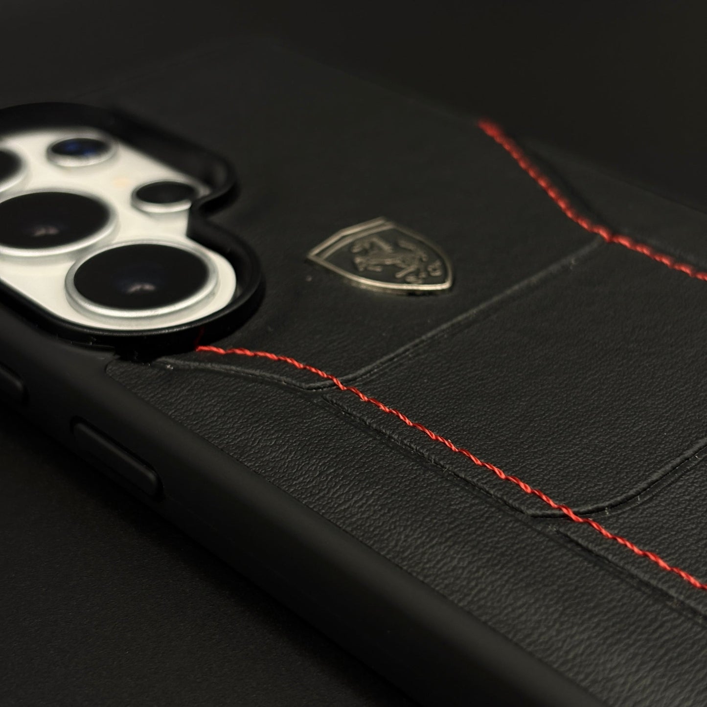Luxury FR Stitched Red Leather Case for Samsung Galaxy S26 Ultra