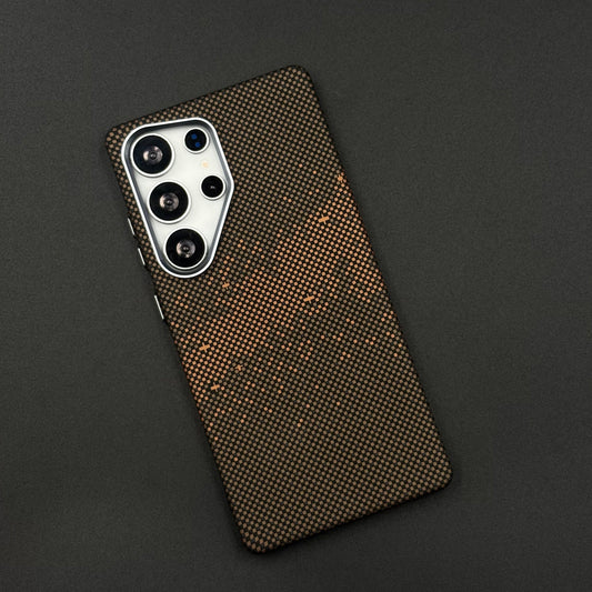 Samsung Galaxy S25 Ultra Brown Premium Slim Case | Rare Aramid Texture Finish | Real Carbon Fibre Feel | Hidden MagSafe