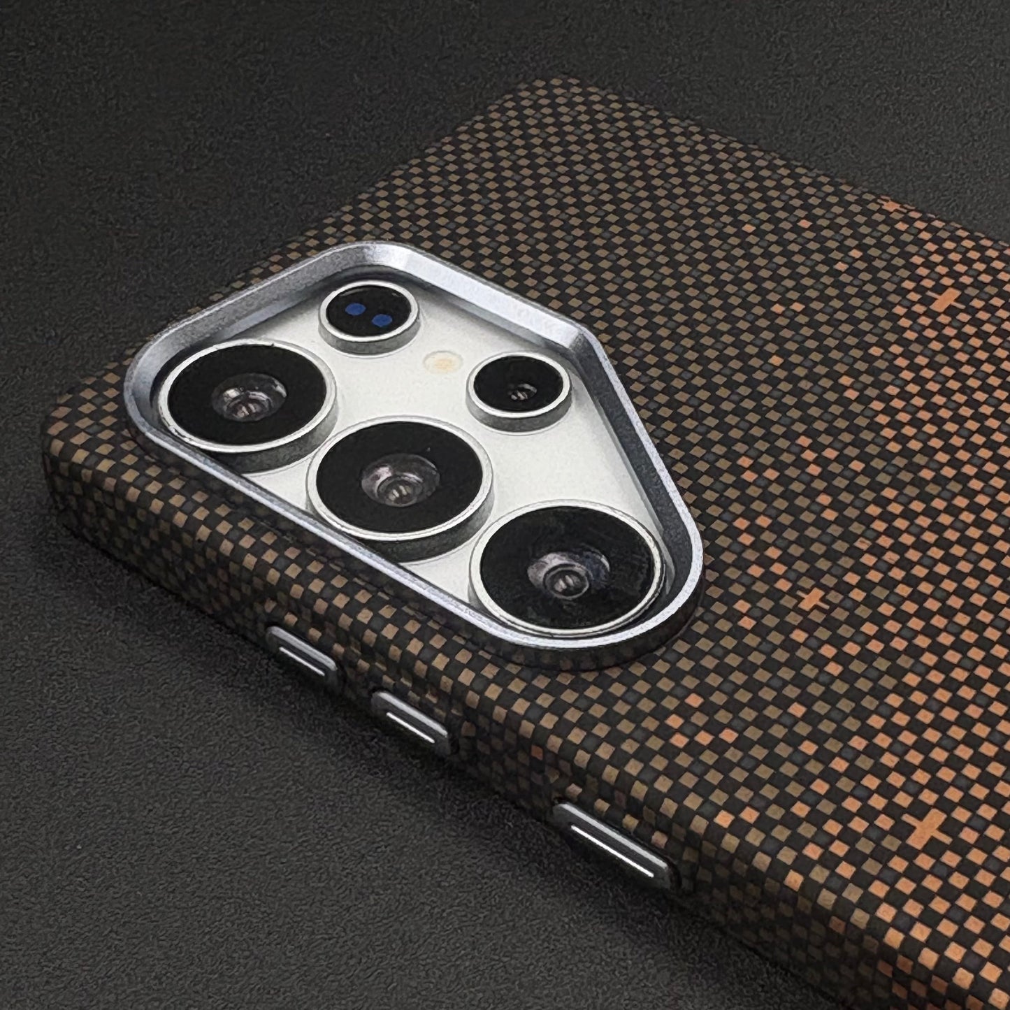 Samsung Galaxy S25 Ultra Brown Premium Slim Case | Rare Aramid Texture Finish | Real Carbon Fibre Feel | Hidden MagSafe