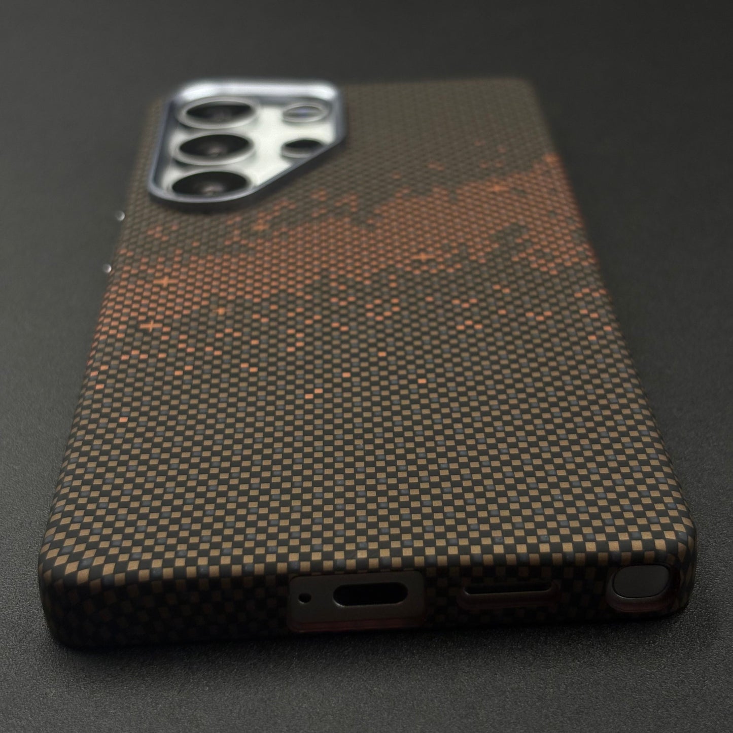 Samsung Galaxy S25 Ultra Brown Premium Slim Case | Rare Aramid Texture Finish | Real Carbon Fibre Feel | Hidden MagSafe