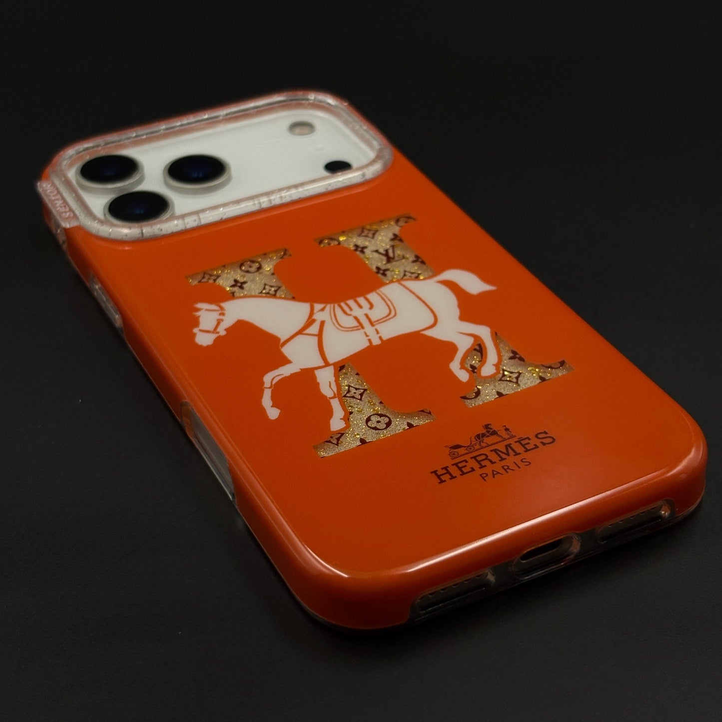Luxury Brand HMS Orange Monogram Horse Case for iPhone 17 Series