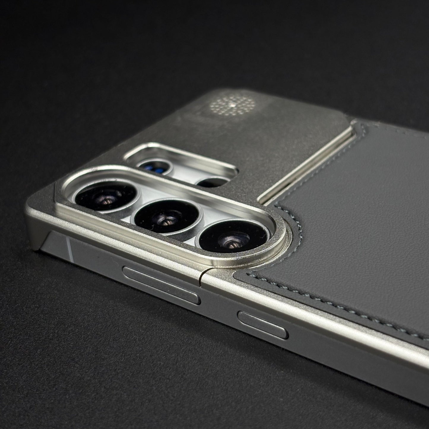 AeroFlex Aluminium Leather Case with Magsafe for Samsung Galaxy S25 Ultra | Premium Metallic Frame | Hybrid Back Cover