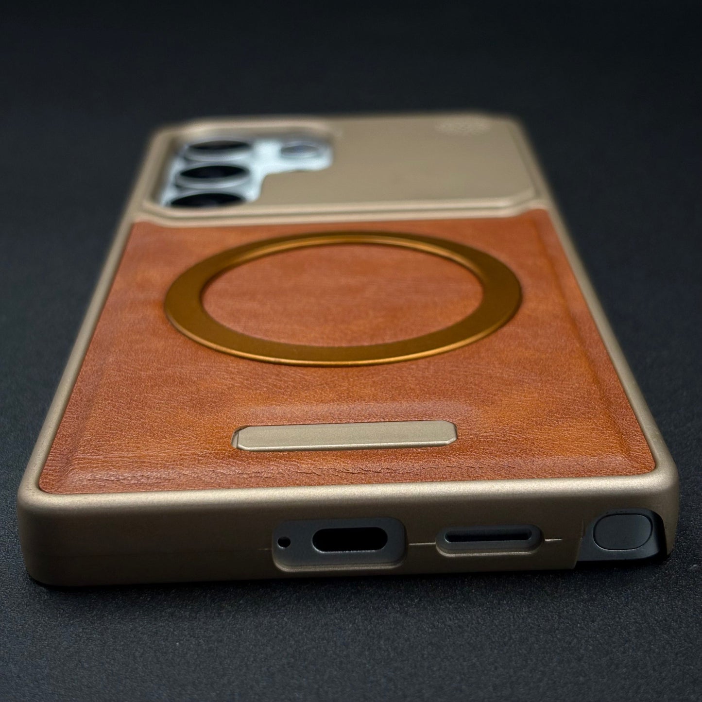 Luxury Leather MagSafe Case for Samsung Galaxy S25 Ultra | AeroFlex Hard Borderless Design