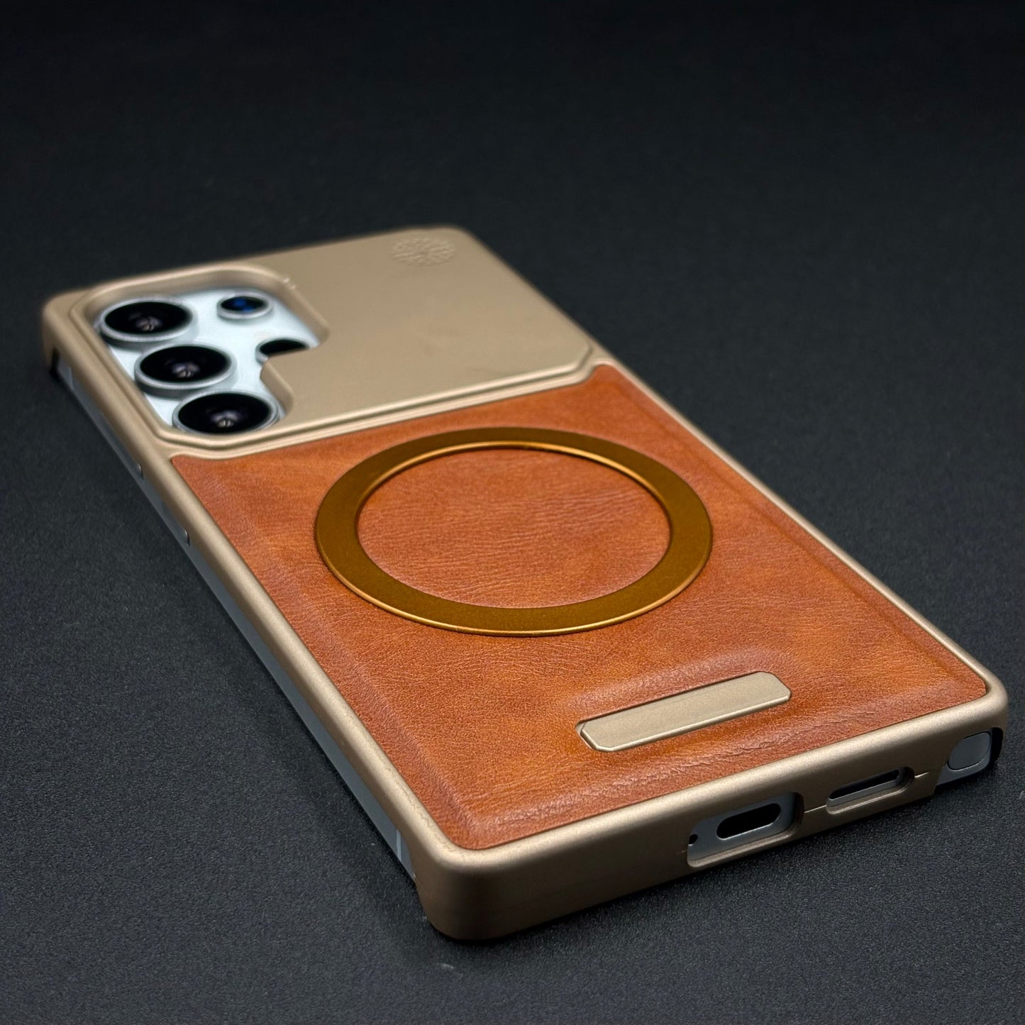 Luxury Leather MagSafe Case for Samsung Galaxy S25 Ultra | AeroFlex Hard Borderless Design