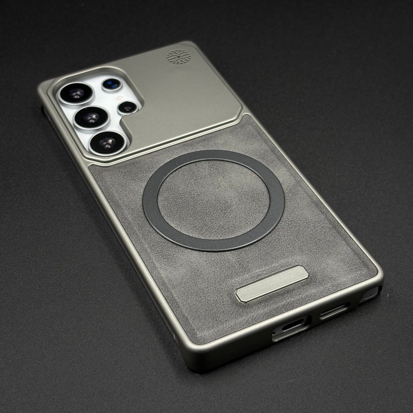 Luxury Leather MagSafe Case for Samsung Galaxy S25 Ultra | AeroFlex Hard Borderless Design