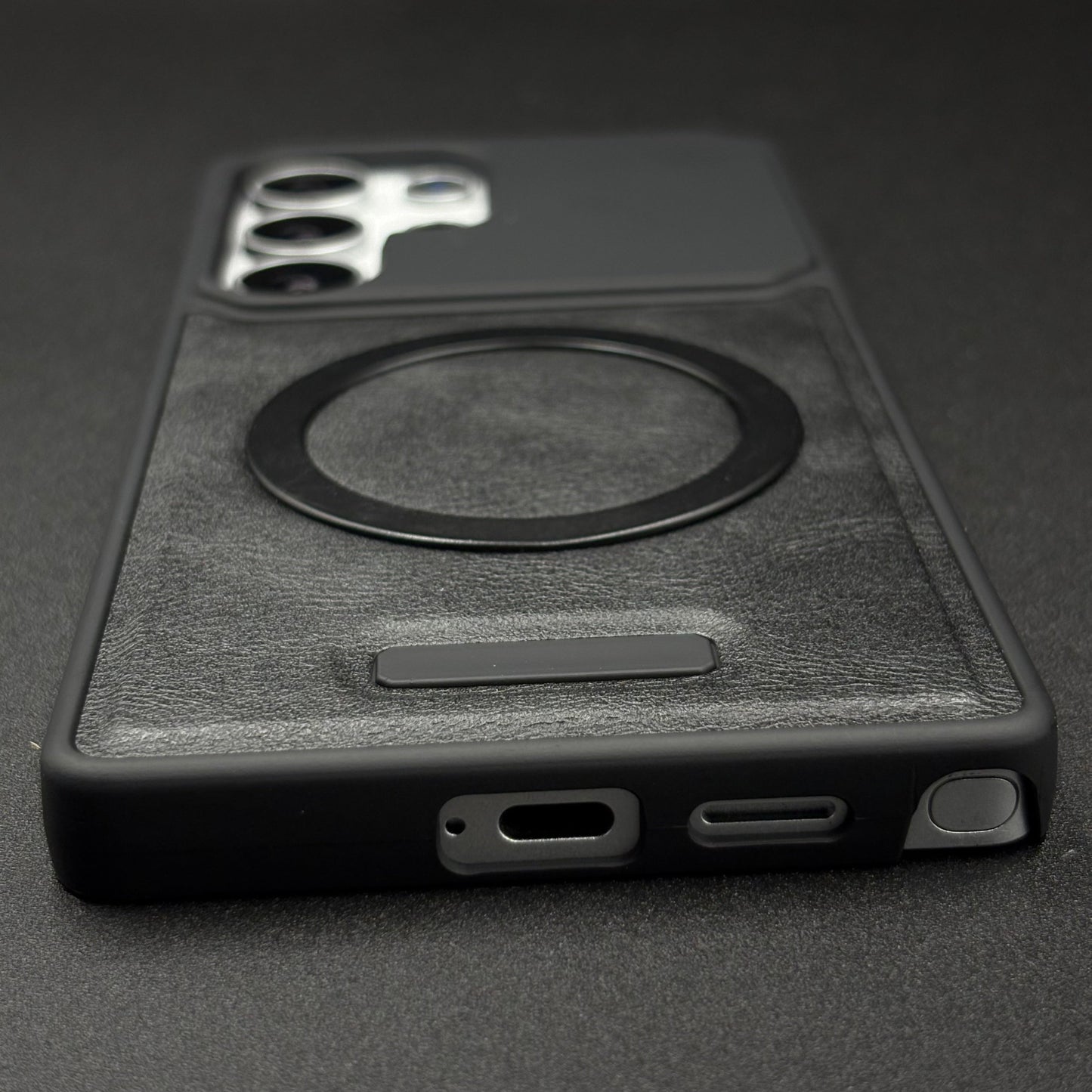 Luxury Leather MagSafe Case for Samsung Galaxy S25 Ultra | AeroFlex Hard Borderless Design