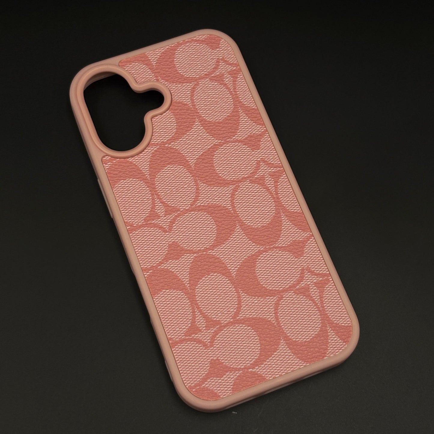 CC Pattern PU Leather Side Silicone Case for iPhone 17 | Monogram Soft Touch Protection