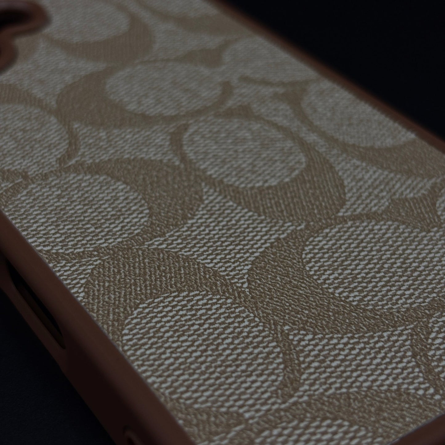 CC Pattern PU Leather Side Silicone Case for iPhone 17 | Monogram Soft Touch Protection