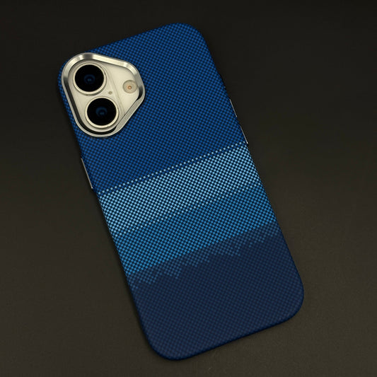 Navy Pulse Carbon Fibre Hidden MagSafe Case for iPhone 17