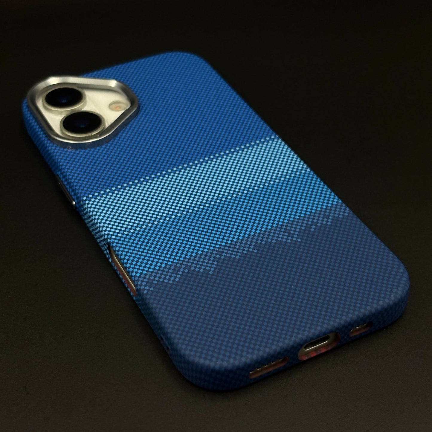 Navy Pulse Carbon Fibre Hidden MagSafe Case for iPhone 17