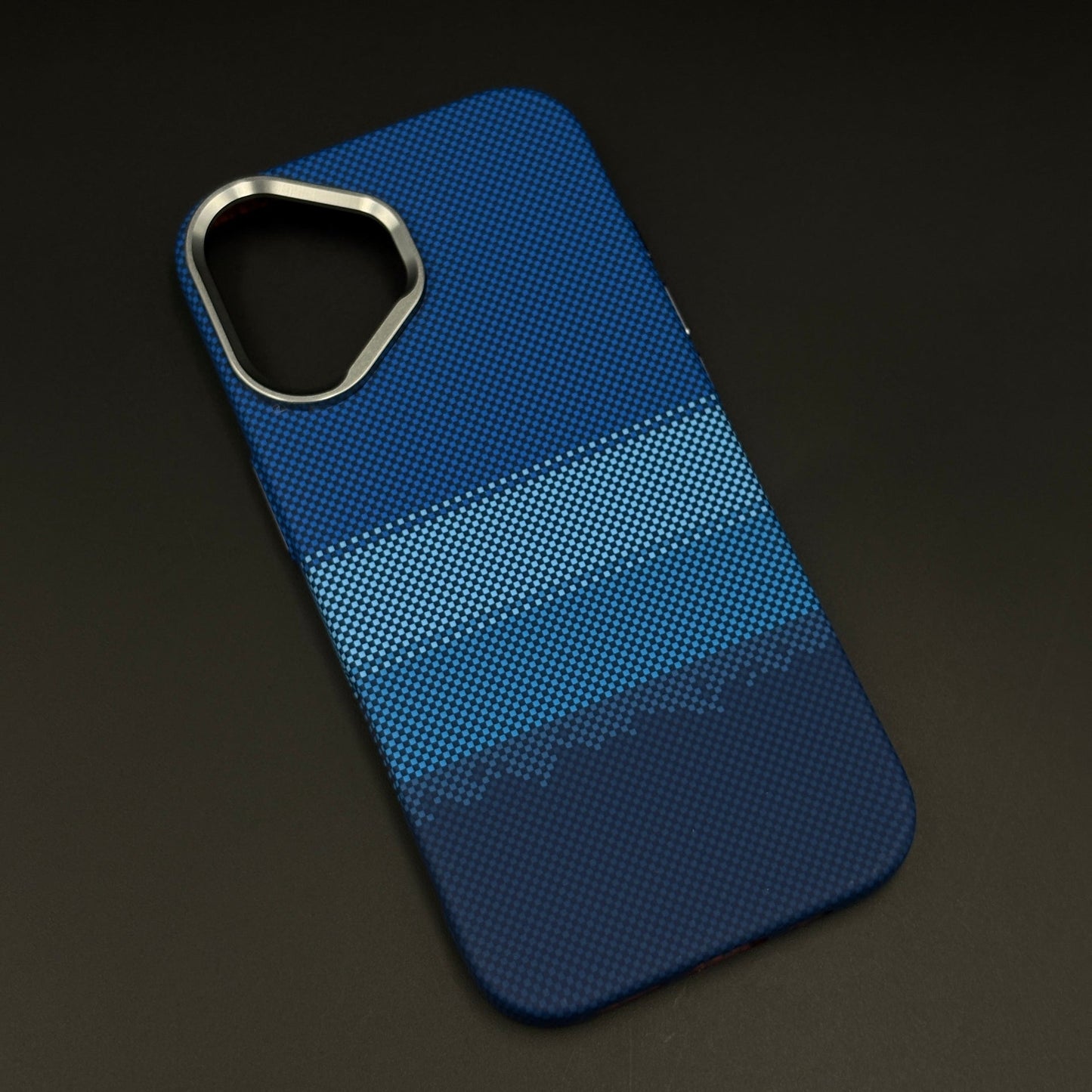 Navy Pulse Carbon Fibre Hidden MagSafe Case for iPhone 17