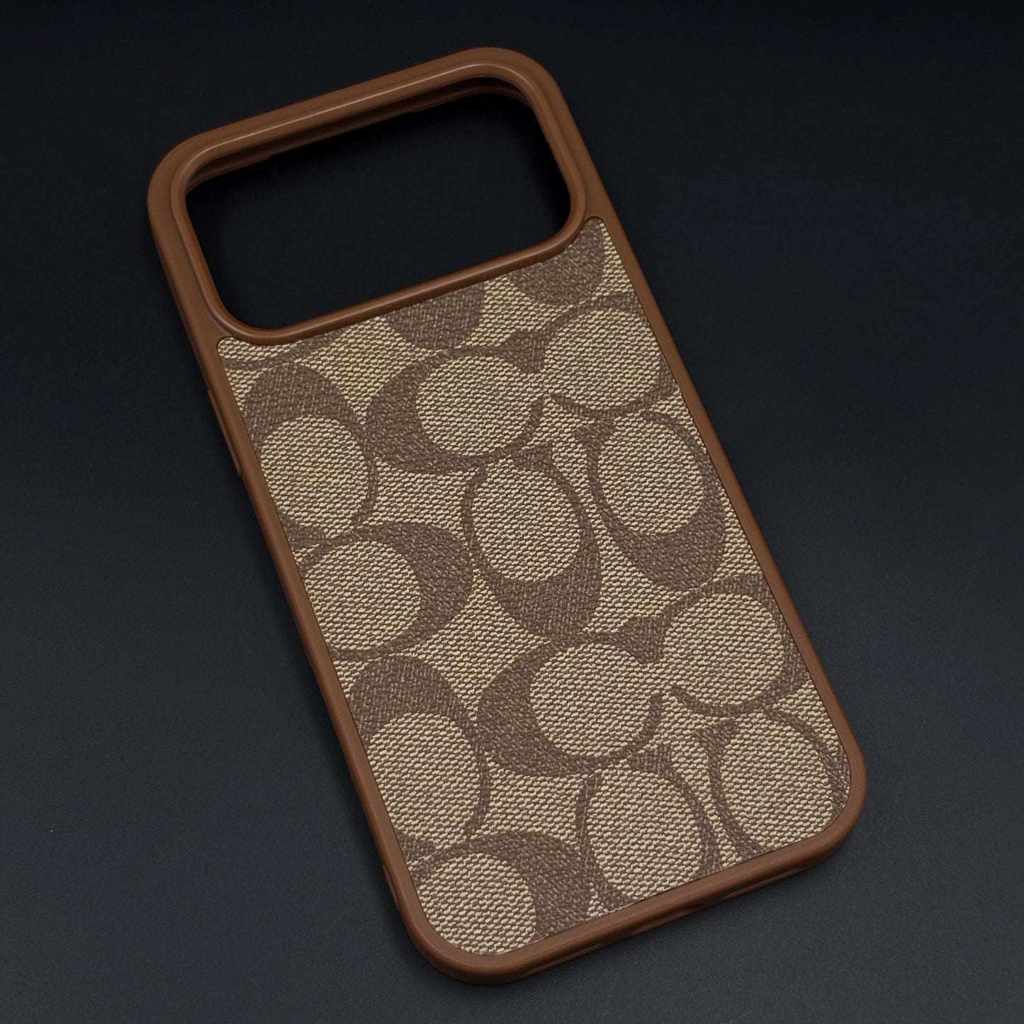 CC Pattern PU Leather Side Silicone Case for iPhone 17 Series | Monogram Soft Touch Protection