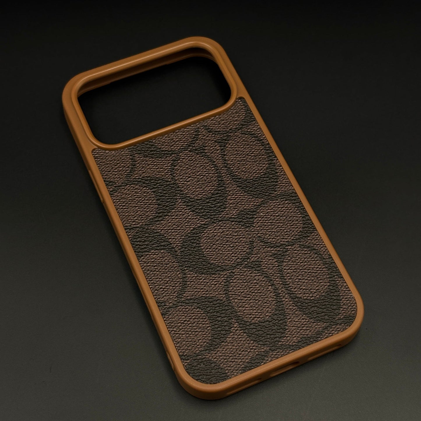 CC Pattern PU Leather Side Silicone Case for iPhone 17 Series | Monogram Soft Touch Protection