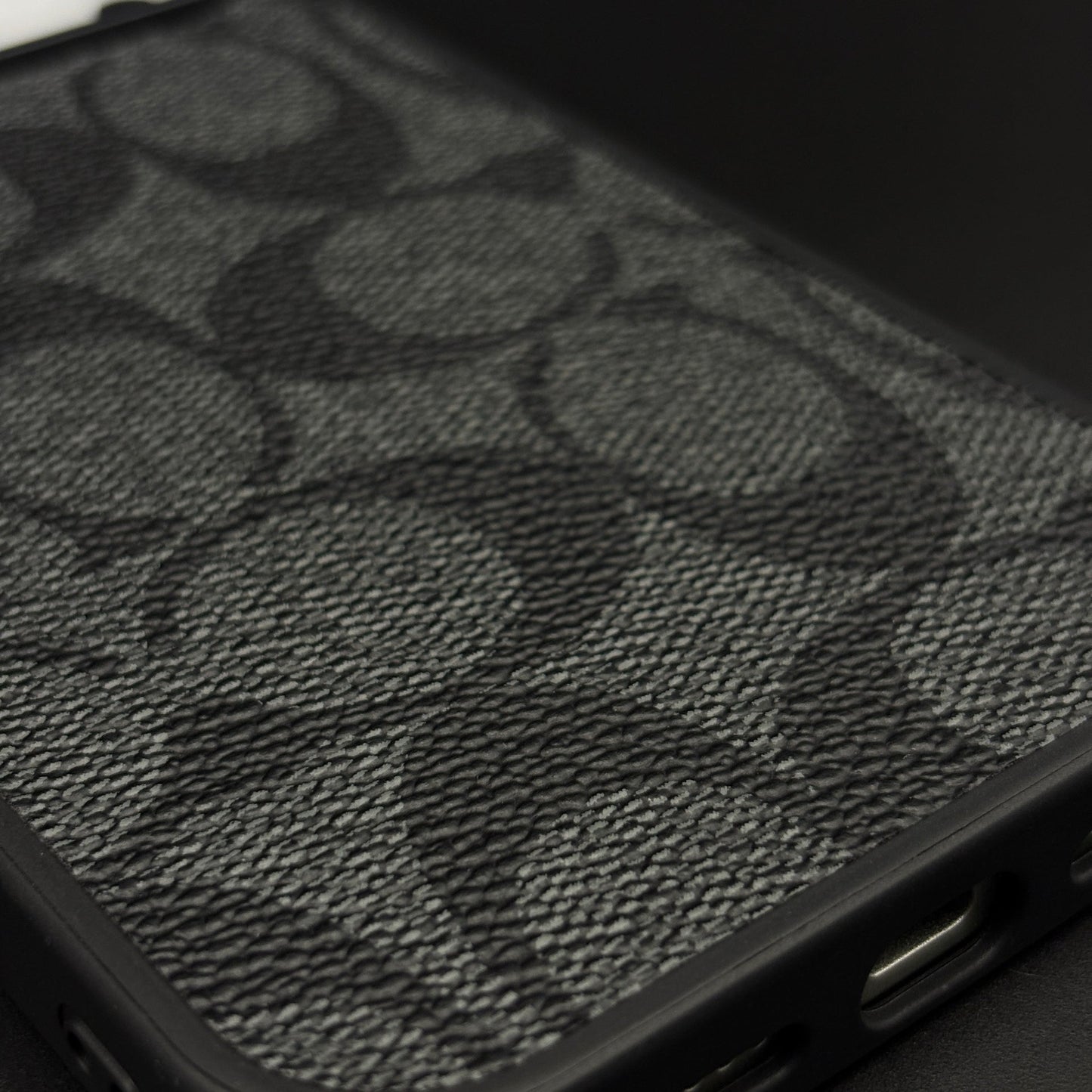 CC Pattern PU Leather Side Silicone Case for iPhone 17 Series | Monogram Soft Touch Protection