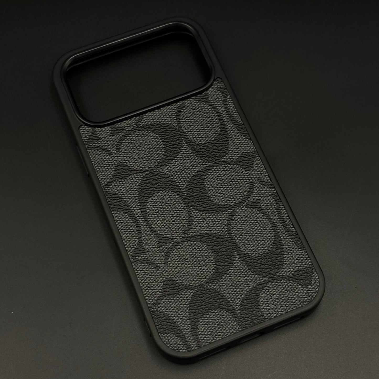 CC Pattern PU Leather Side Silicone Case for iPhone 17 Series | Monogram Soft Touch Protection