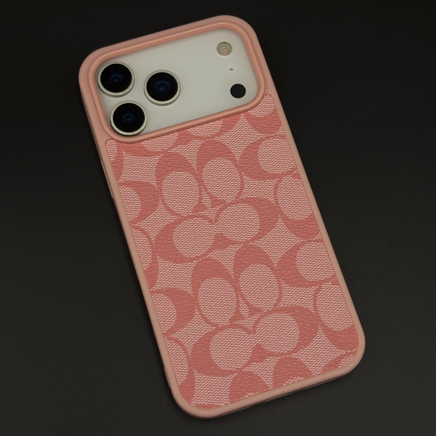 CC Pattern PU Leather Side Silicone Case for iPhone 17 Series | Monogram Soft Touch Protection