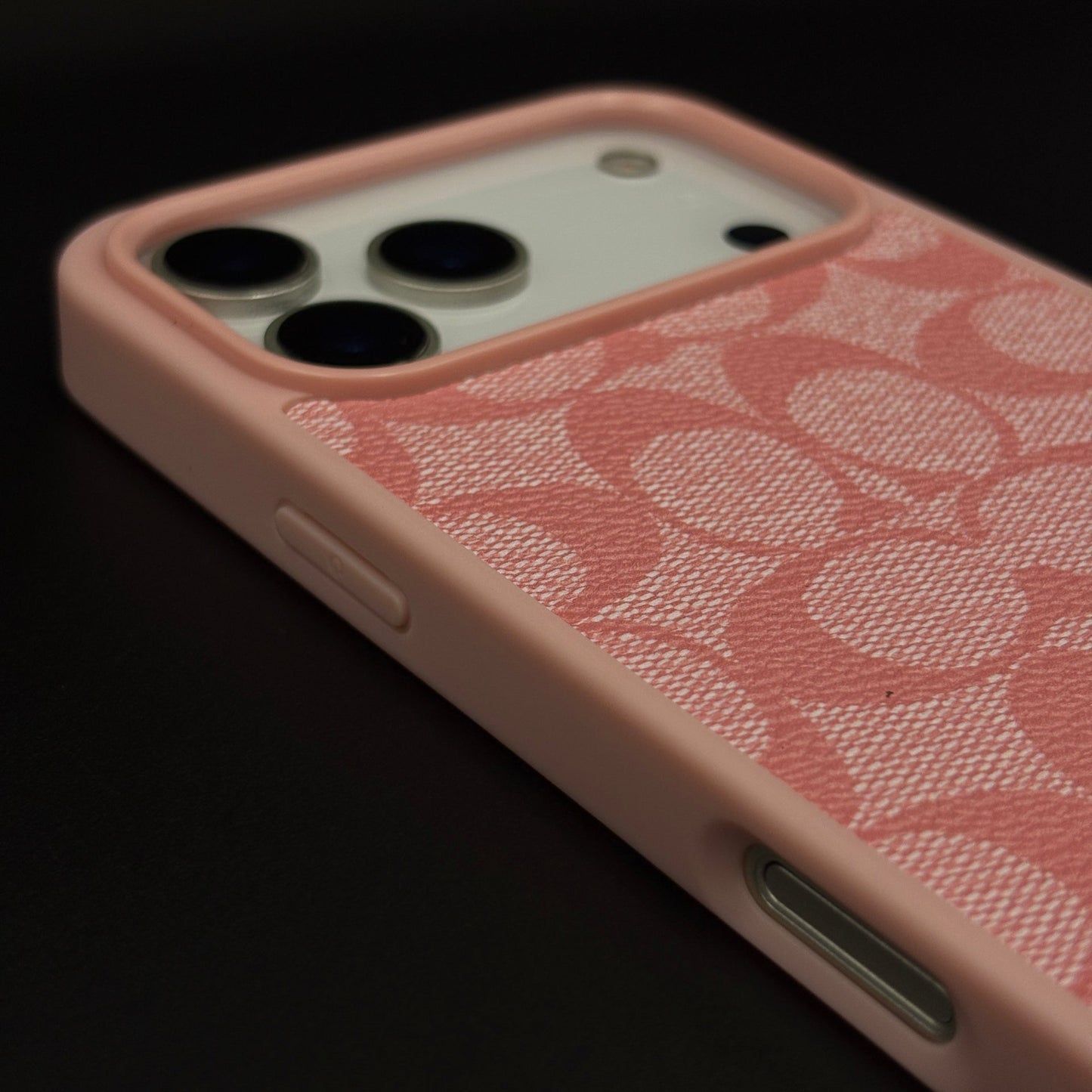 CC Pattern PU Leather Side Silicone Case for iPhone 17 Series | Monogram Soft Touch Protection