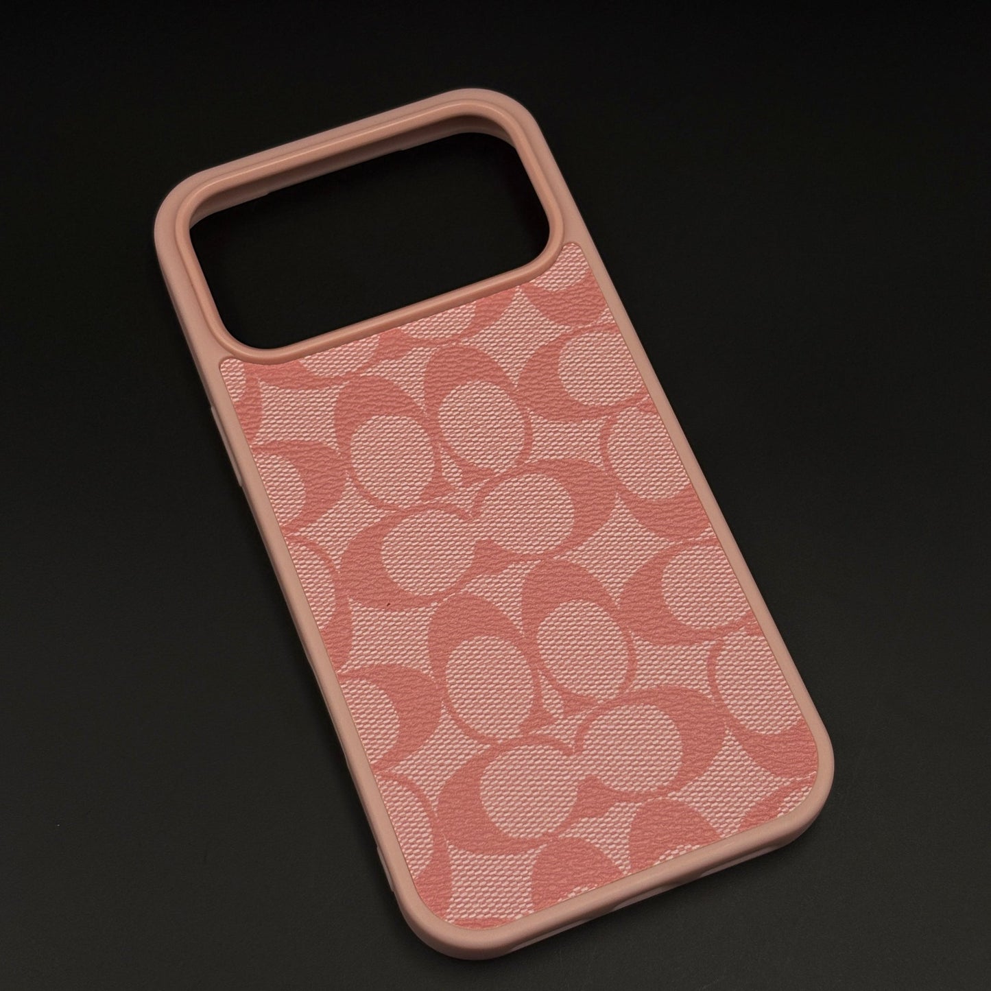 CC Pattern PU Leather Side Silicone Case for iPhone 17 Series | Monogram Soft Touch Protection