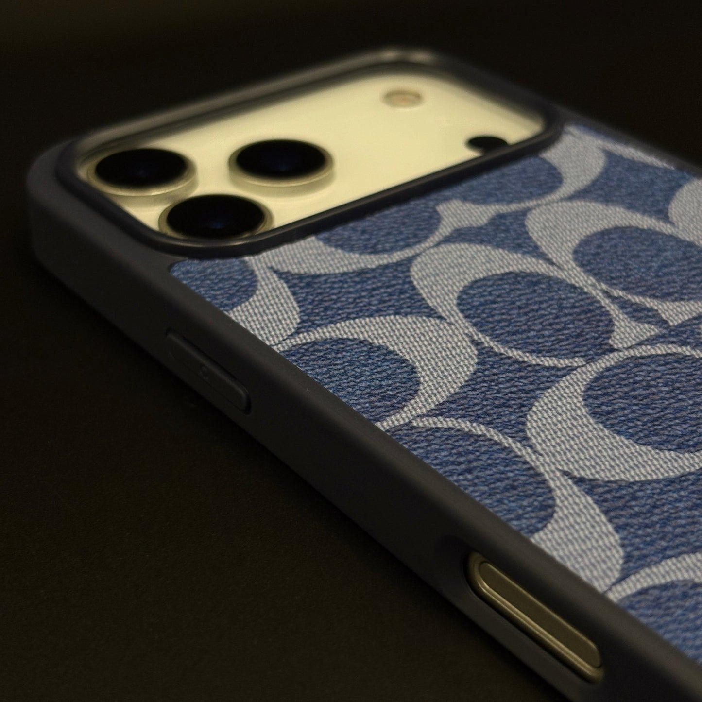 CC Pattern PU Leather Side Silicone Case for iPhone 17 Series | Monogram Soft Touch Protection