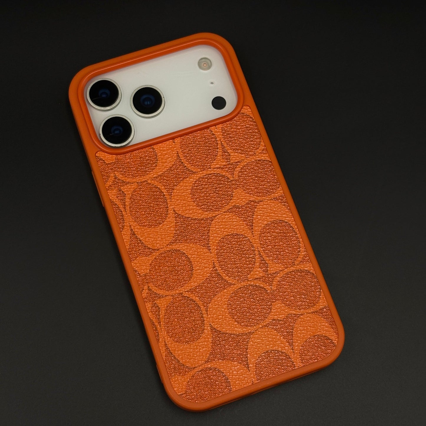 CC Pattern PU Leather Side Silicone Case for iPhone 17 Series | Monogram Soft Touch Protection