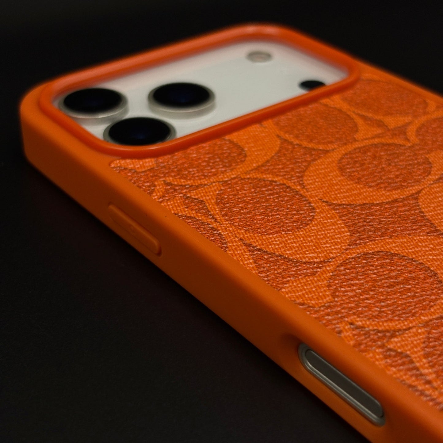CC Pattern PU Leather Side Silicone Case for iPhone 17 Series | Monogram Soft Touch Protection
