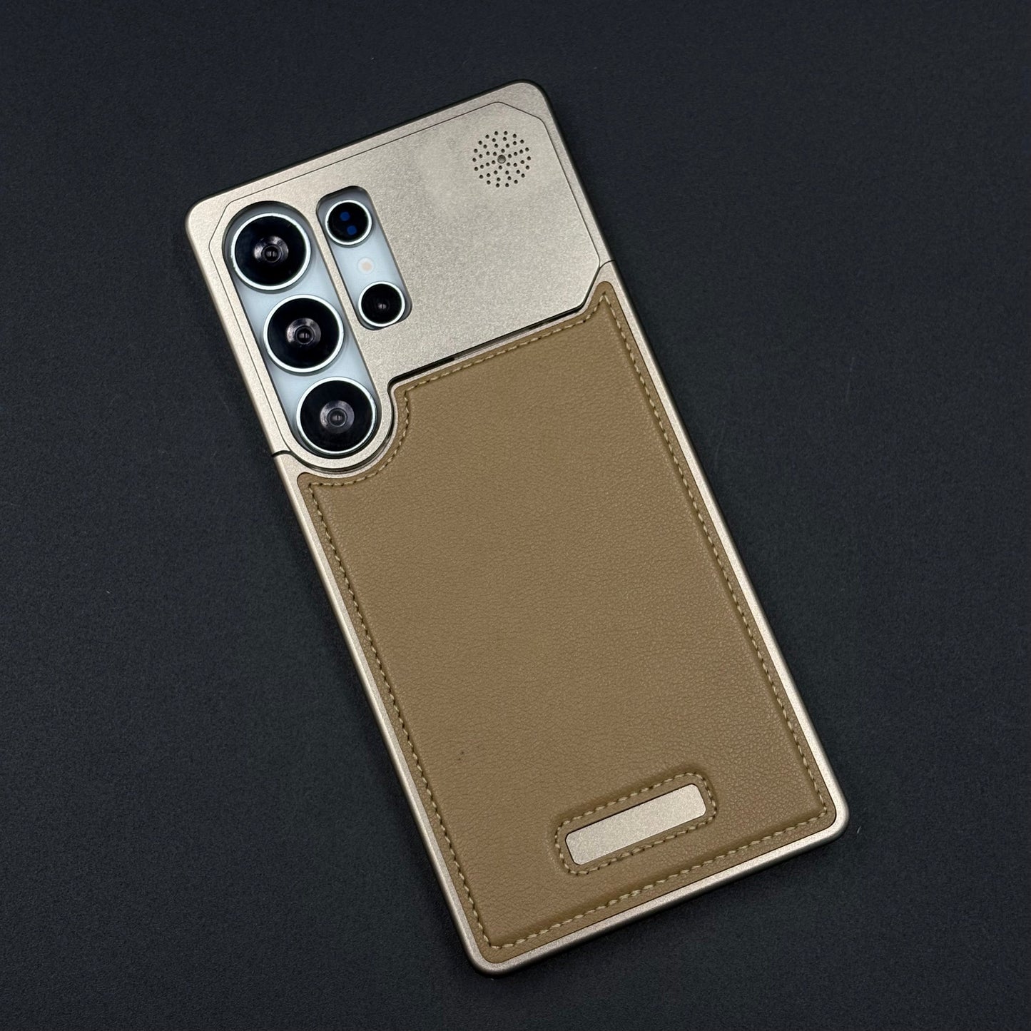 AeroFlex Aluminium Leather Case with Magsafe for Samsung Galaxy S25 Ultra | Premium Metallic Frame | Hybrid Back Cover