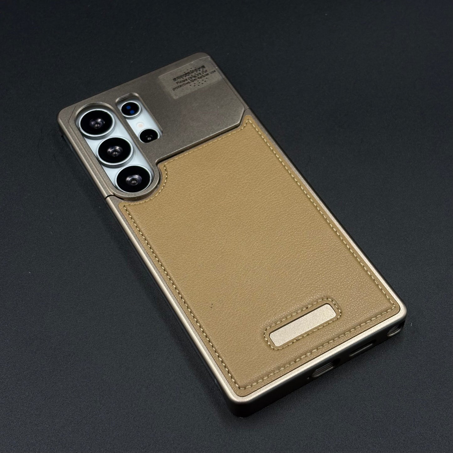 AeroFlex Aluminium Leather Case with Magsafe for Samsung Galaxy S25 Ultra | Premium Metallic Frame | Hybrid Back Cover