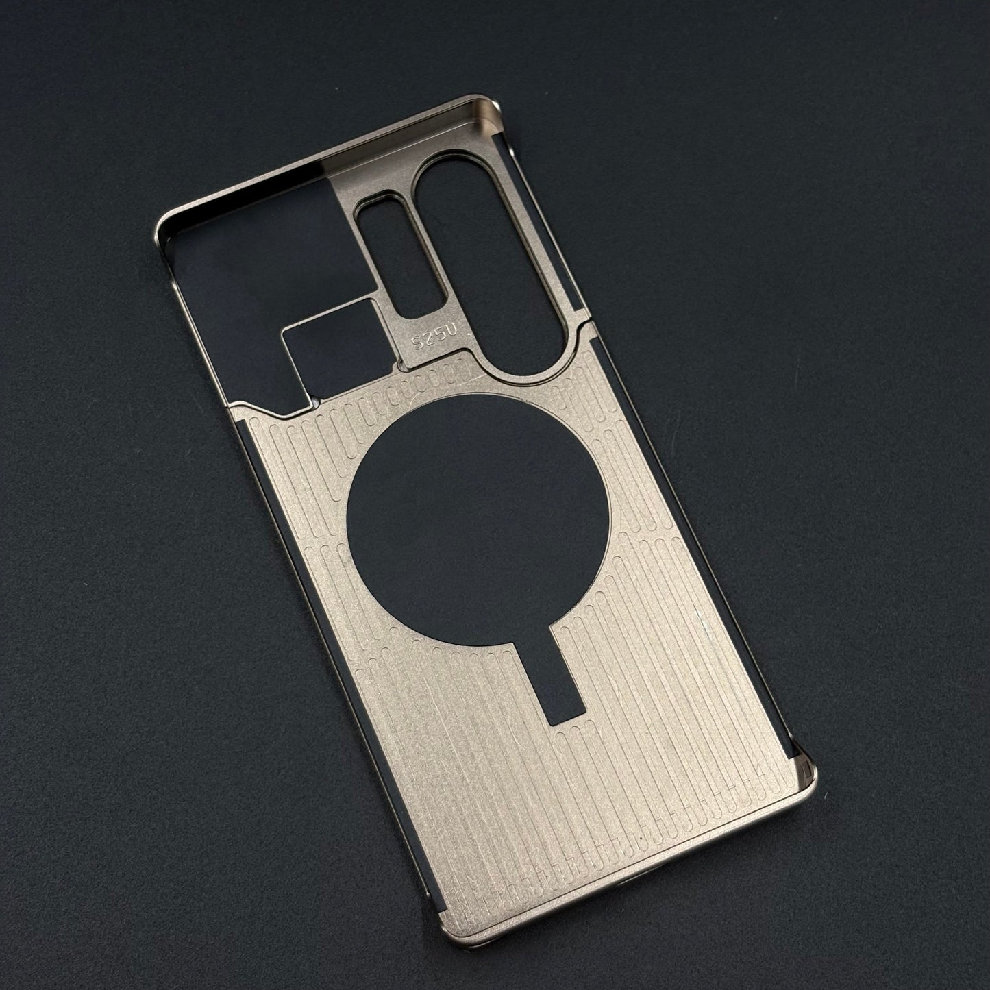 AeroFlex Aluminium Leather Case with Magsafe for Samsung Galaxy S25 Ultra | Premium Metallic Frame | Hybrid Back Cover