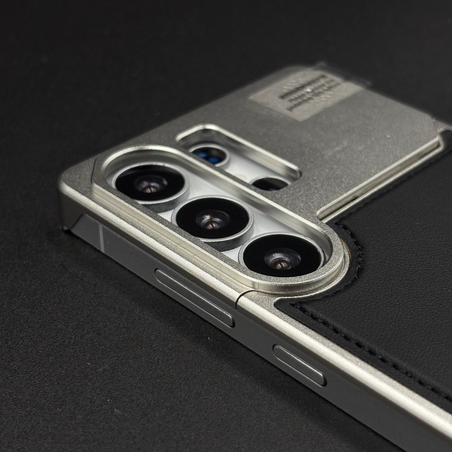 AeroFlex Aluminium Leather Case with Magsafe for Samsung Galaxy S25 Ultra | Premium Metallic Frame | Hybrid Back Cover