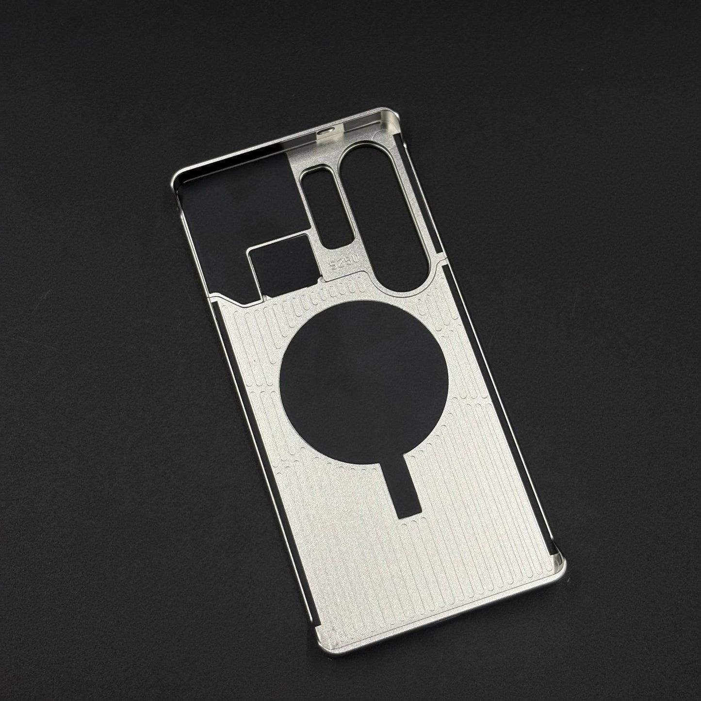 AeroFlex Aluminium Leather Case Hidden Magsafe for Samsung Galaxy S24 Ultra | Premium Metallic Frame | Hybrid Back Cover