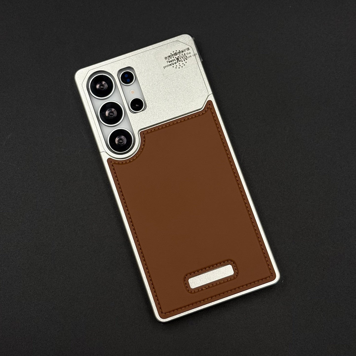 AeroFlex Aluminium Leather Case with Magsafe for Samsung Galaxy S25 Ultra | Premium Metallic Frame | Hybrid Back Cover