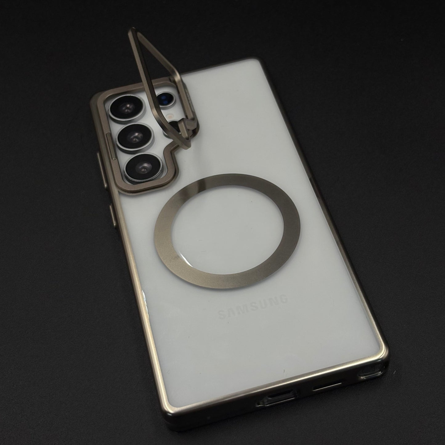Luxury MagSafe Case for Samsung Galaxy S25 Ultra | Hard PC | Metal Camera Bump | Built-In Kickstand