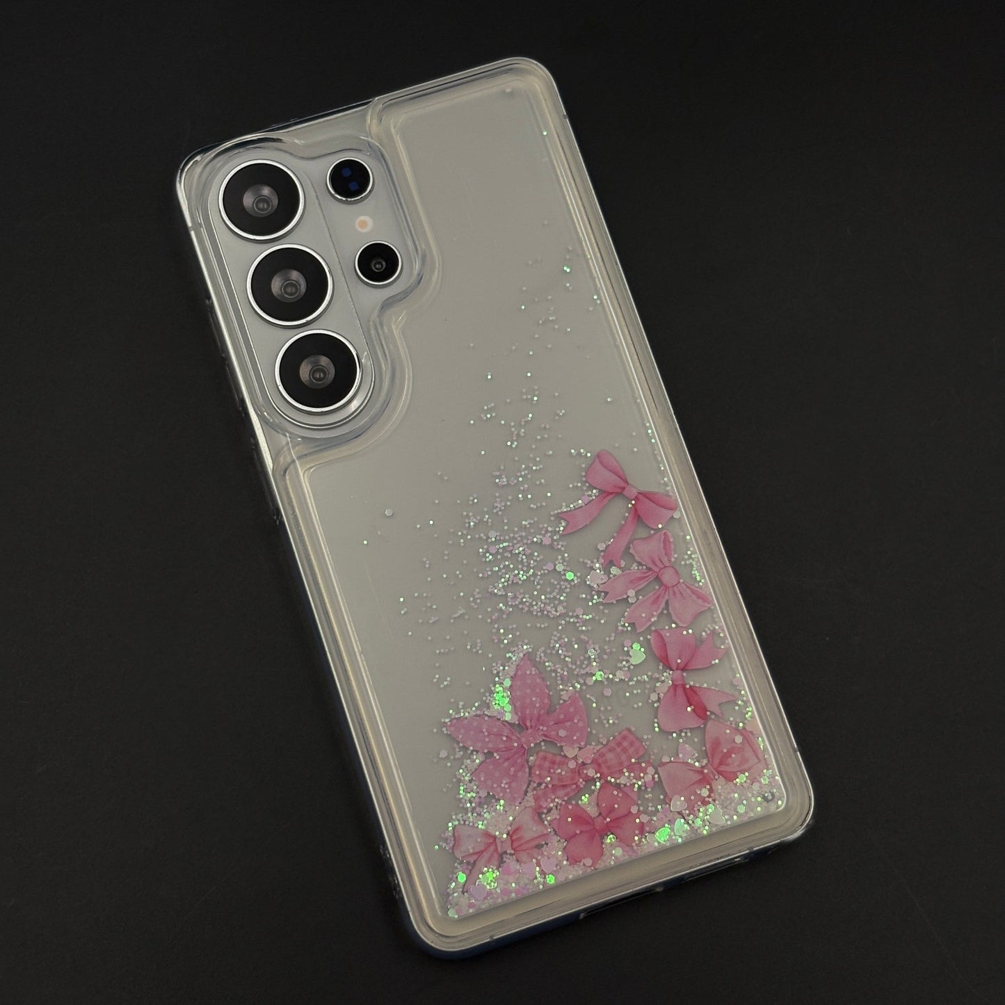 Floating Glitter Elegant Bow Mobile Case Cover for Samsung Galaxy S26 Ultra