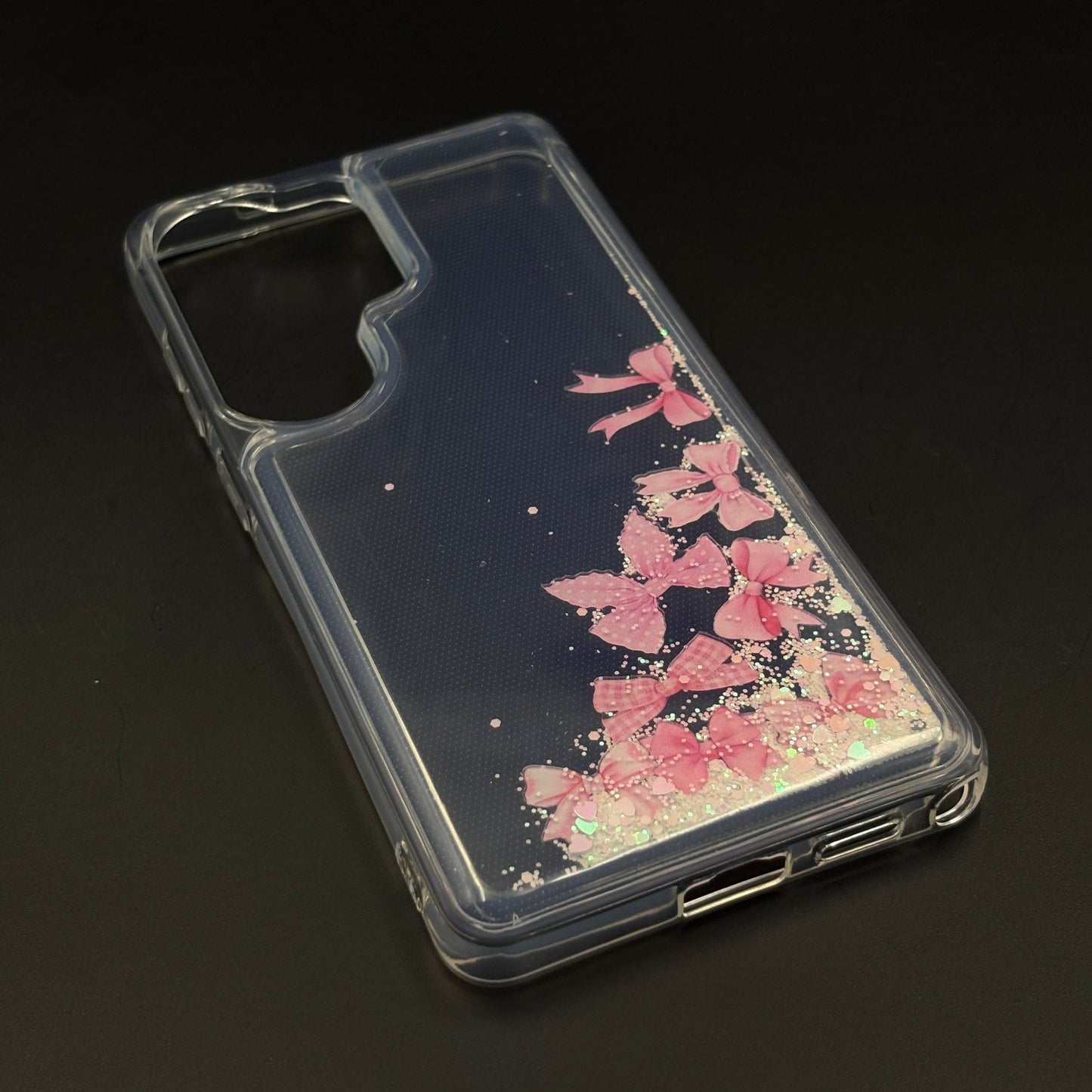 Floating Glitter Elegant Bow Mobile Case Cover for Samsung Galaxy S26 Ultra