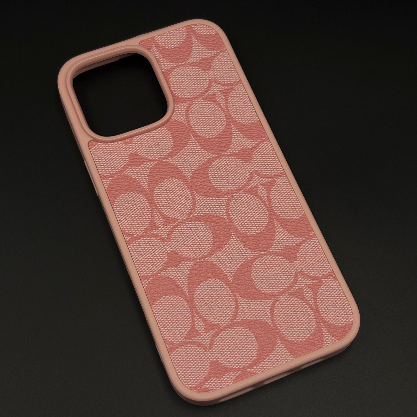 CC Pattern PU Leather Side Silicone Case for iPhone 16 Pro Max | Monogram Soft Touch Protection