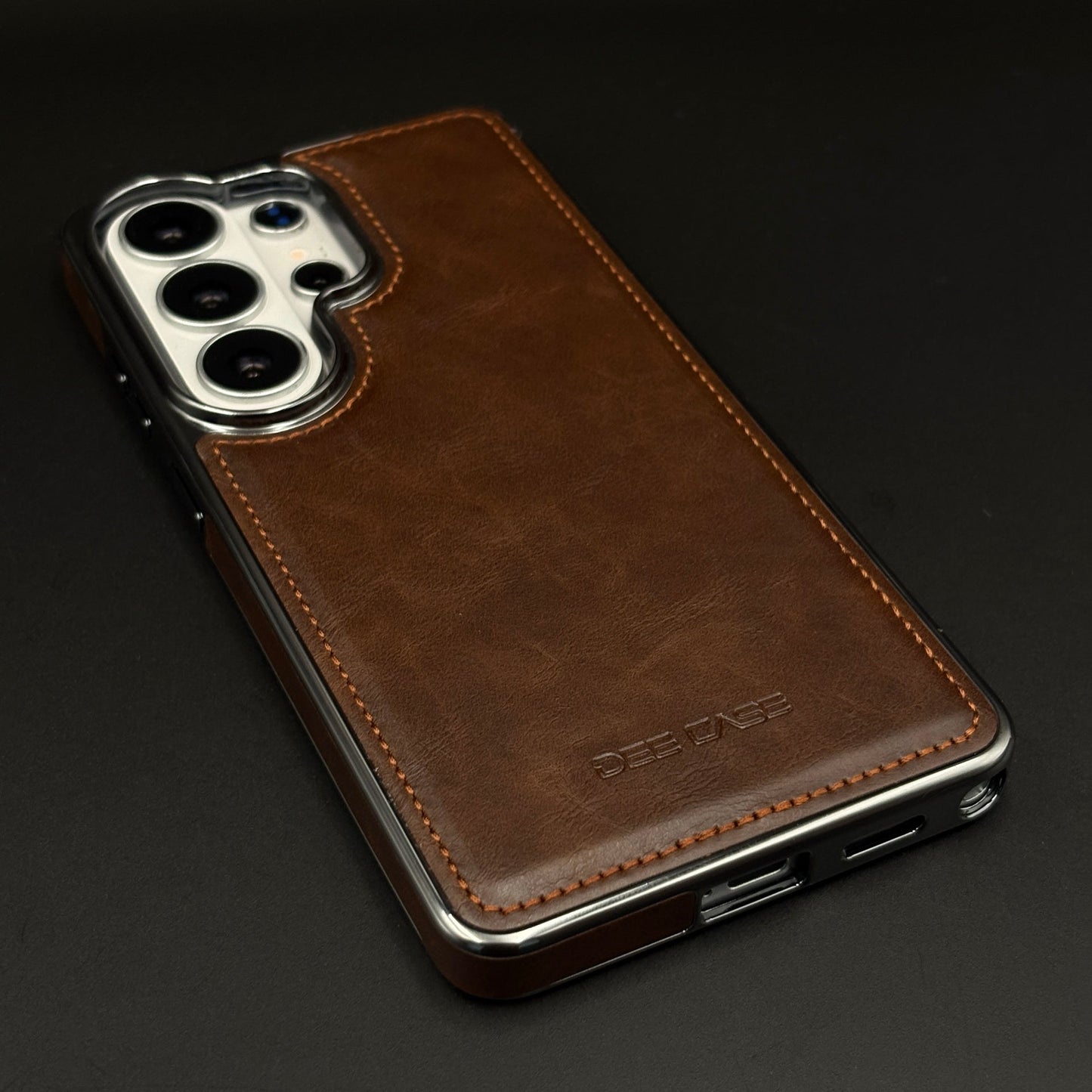 Stitch Leather Mobile Case Cover for Samsung Galaxy S26 Ultra | Chrome Trim Luxury