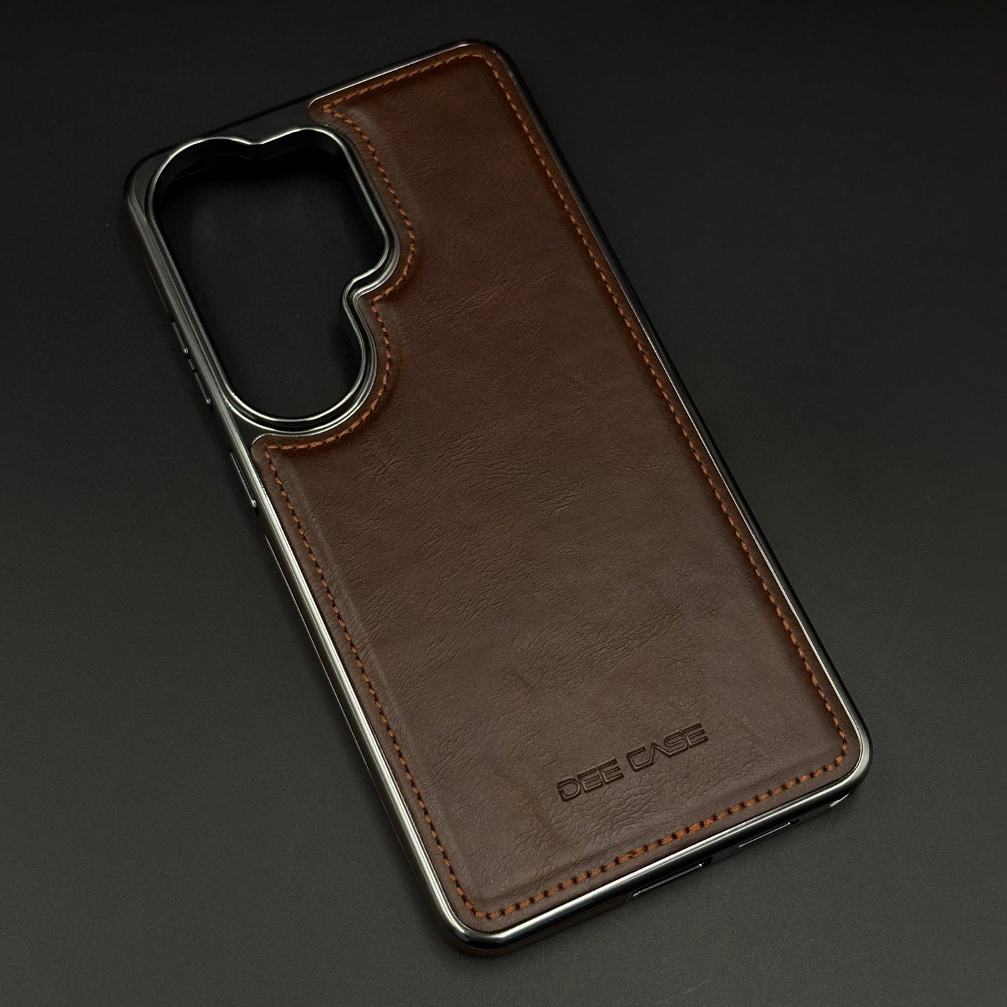 Stitch Leather Mobile Case Cover for Samsung Galaxy S26 Ultra | Chrome Trim Luxury