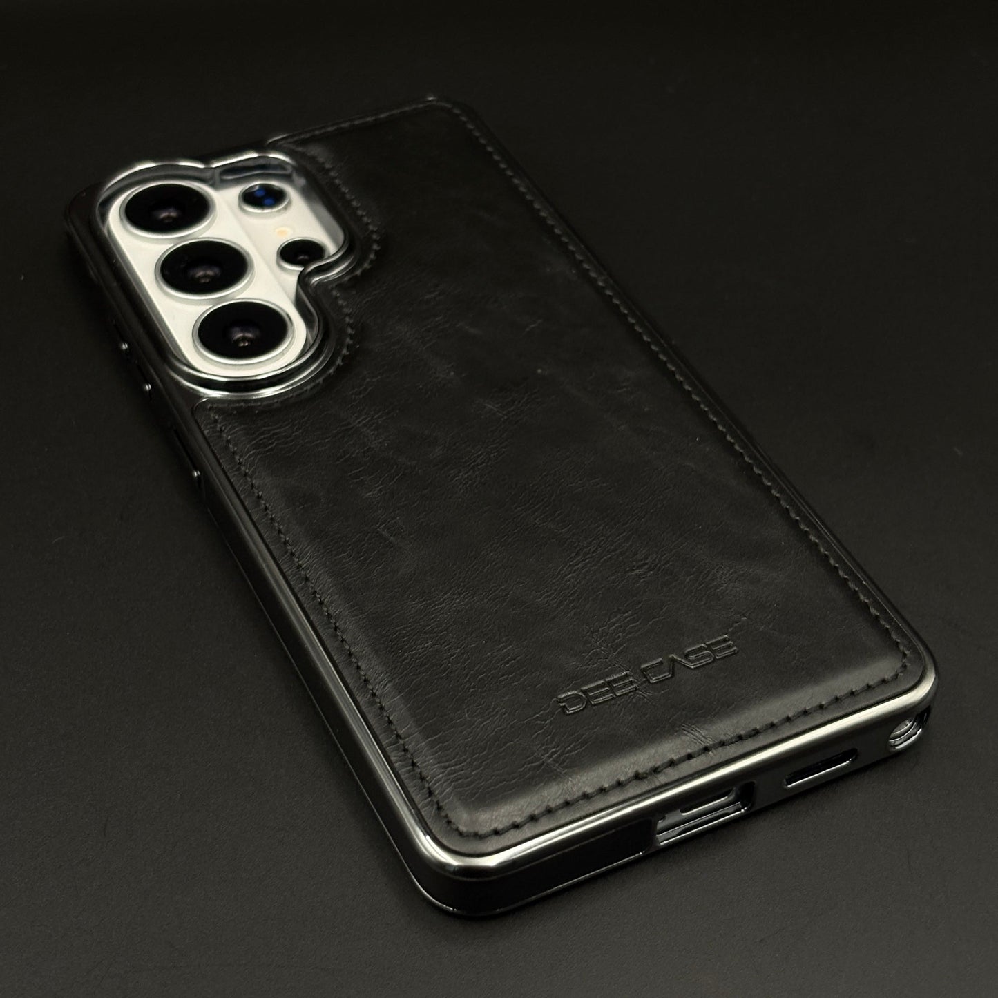 Stitch Leather Mobile Case Cover for Samsung Galaxy S26 Ultra | Chrome Trim Luxury