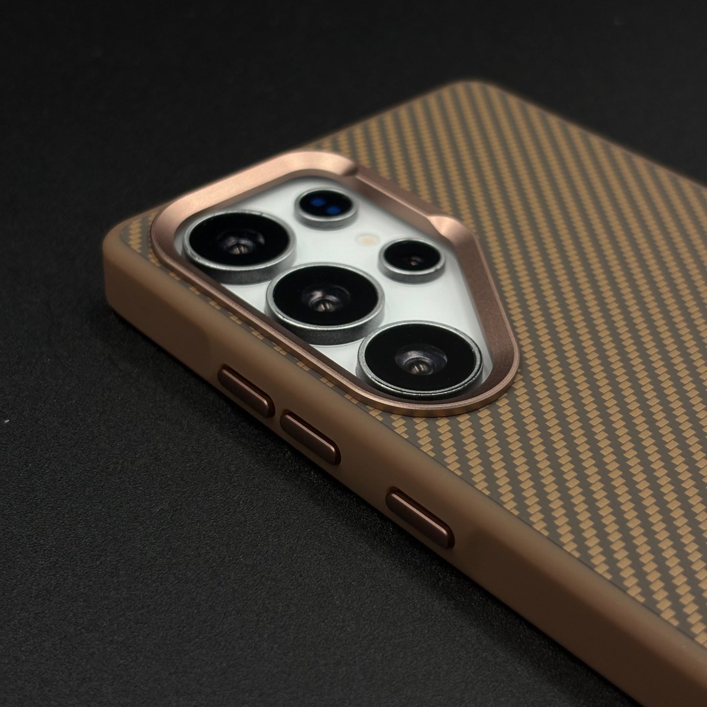 Carbon Fiber Case with Hidden Magsafe for Samsung Galaxy S25 Ultra | Metallic Camera Guard | Slim Magnetic Luxury Protection