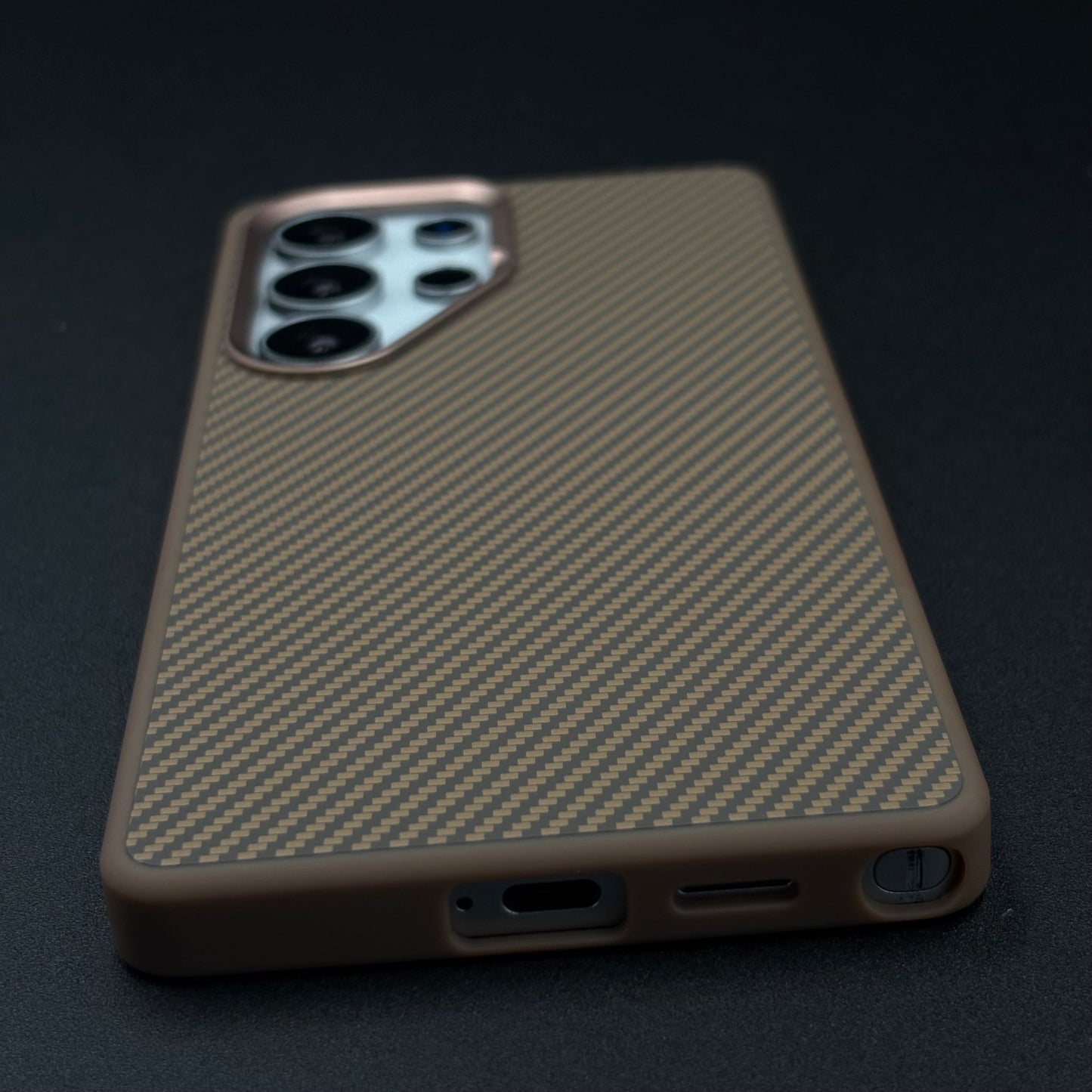 Carbon Fiber Case with Hidden Magsafe for Samsung Galaxy S25 Ultra | Metallic Camera Guard | Slim Magnetic Luxury Protection