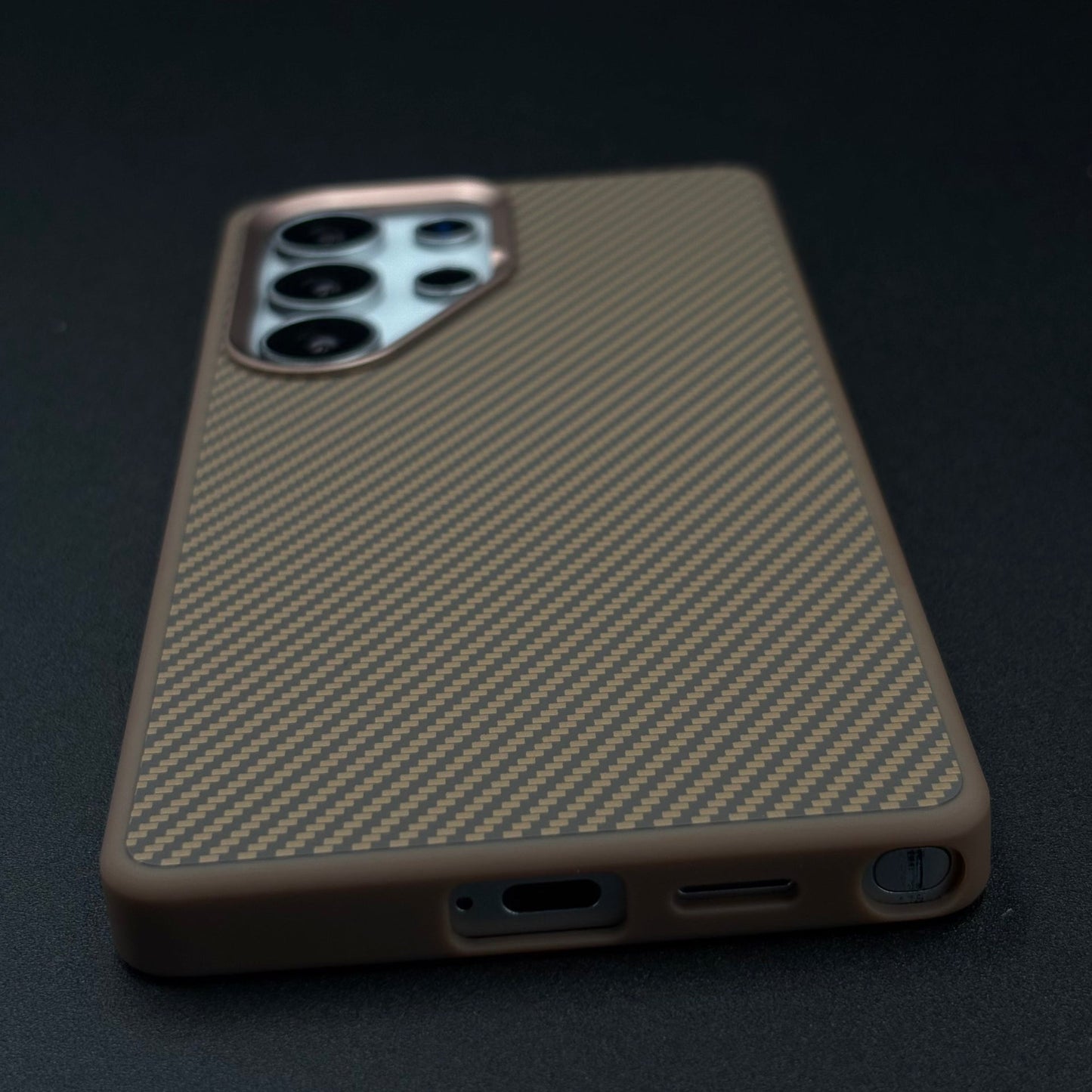 Carbon Fiber Case with Hidden Magsafe for Samsung Galaxy S25 Ultra | Metallic Camera Guard | Slim Magnetic Luxury Protection