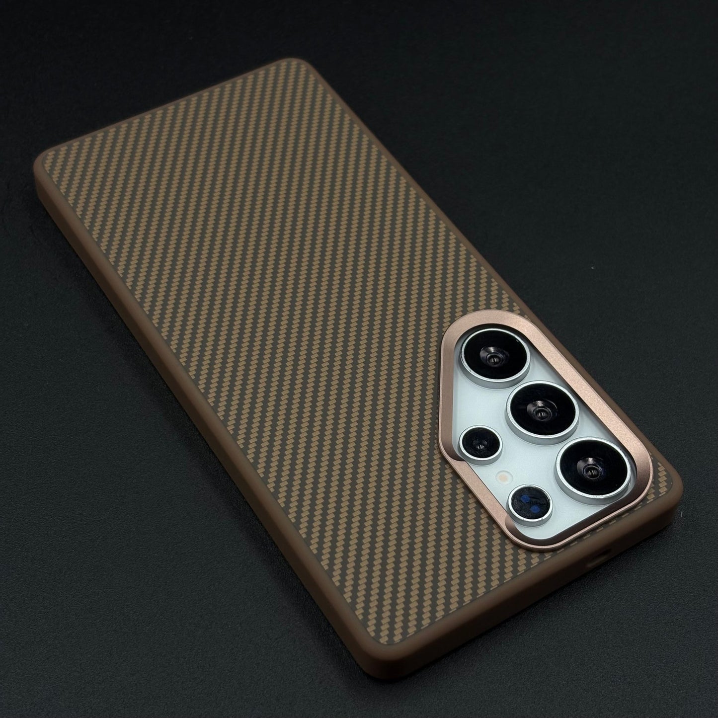 Carbon Fiber Case with Hidden Magsafe for Samsung Galaxy S25 Ultra | Metallic Camera Guard | Slim Magnetic Luxury Protection