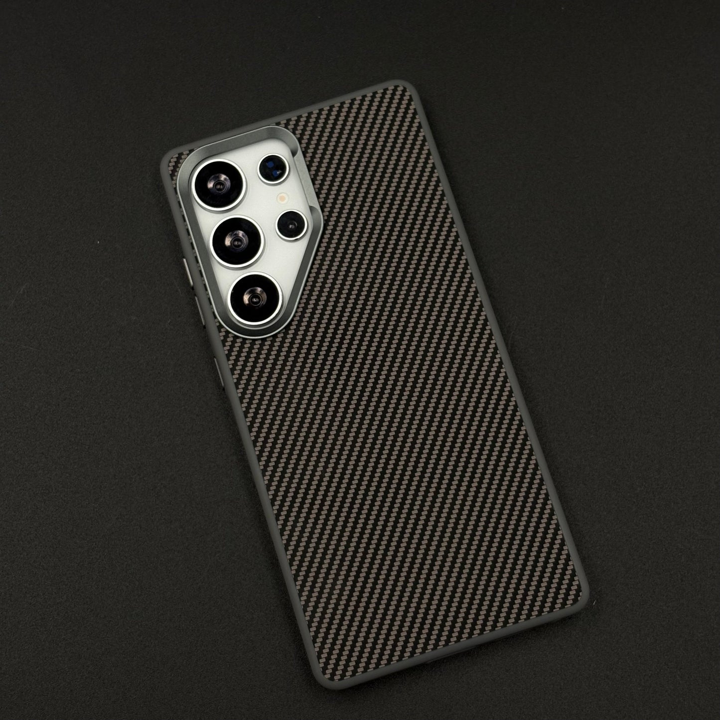 Carbon Fiber Case with Hidden Magsafe for Samsung Galaxy S24 Ultra | Metallic Camera Guard | Slim Magnetic Luxury Protection