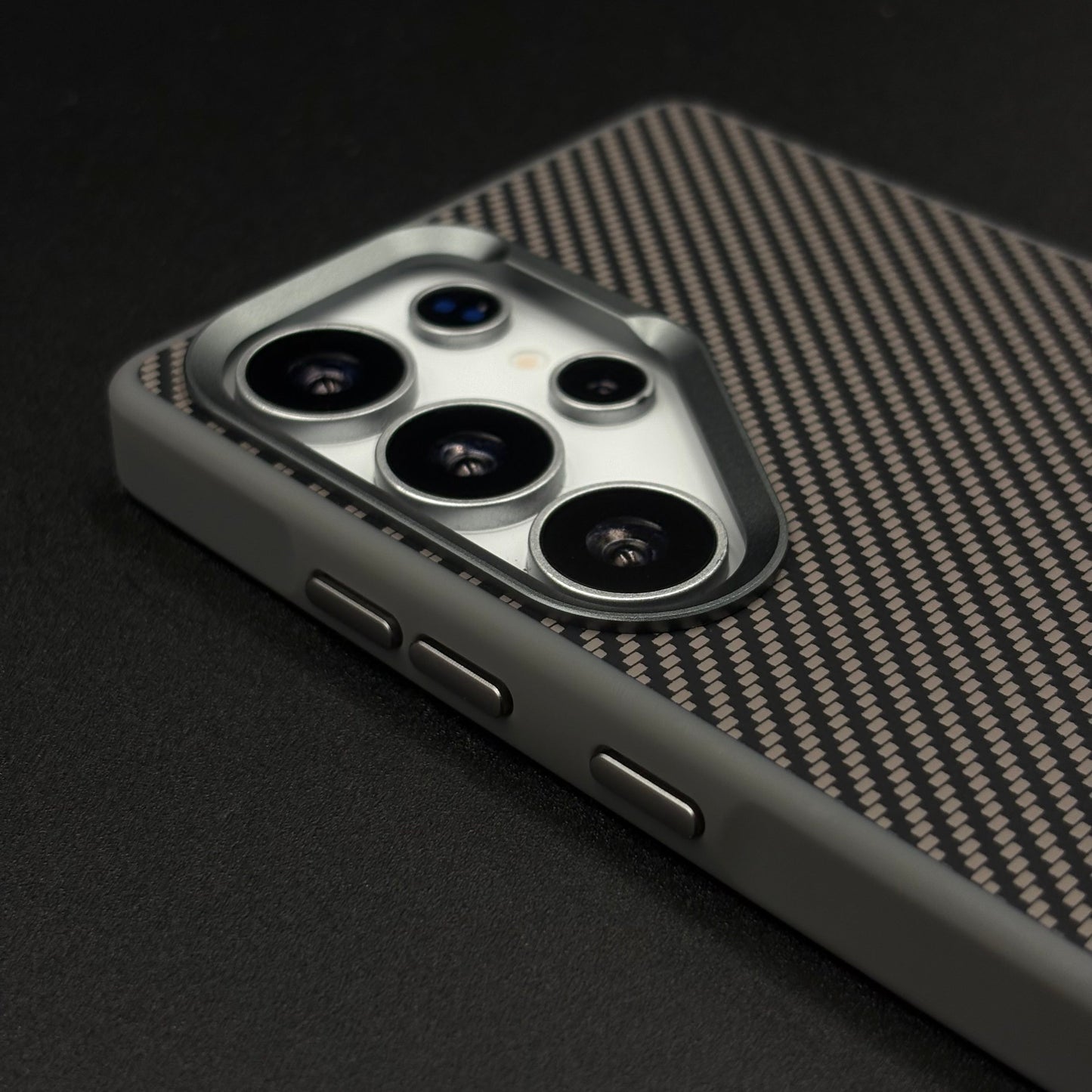 Carbon Fiber Case with Hidden Magsafe for Samsung Galaxy S25 Ultra | Metallic Camera Guard | Slim Magnetic Luxury Protection