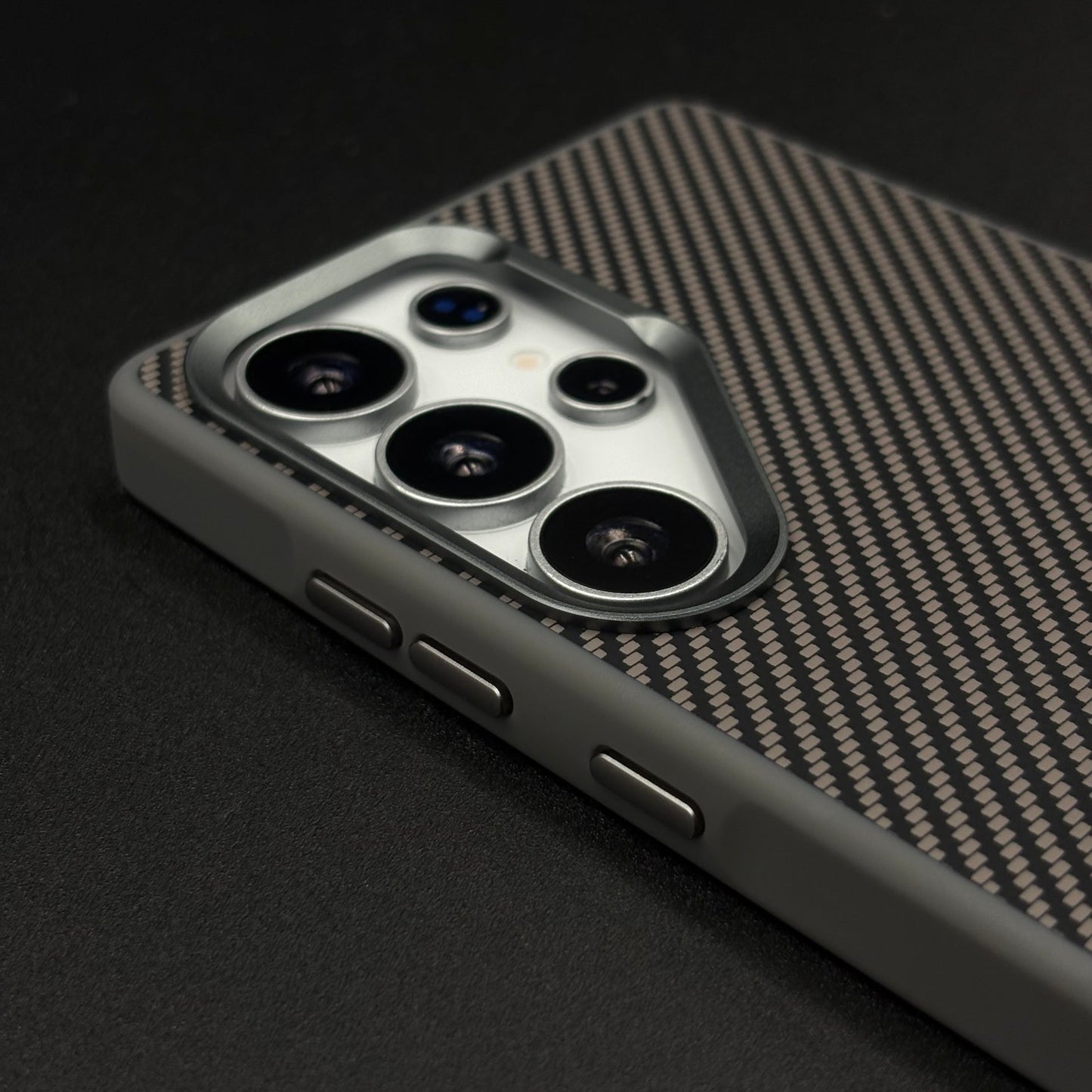 Carbon Fiber Case with Hidden Magsafe for Samsung Galaxy S25 Ultra | Metallic Camera Guard | Slim Magnetic Luxury Protection